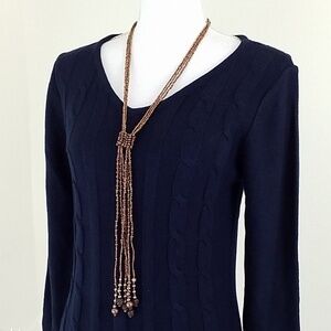 Custom Made Bronze Tone Long Adjustable Necklace.